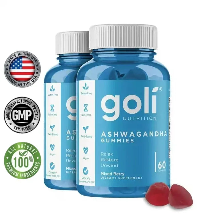 Ashwagandha  Vitamin D - Premium Root Extract - Vegan, Non-GMO - Mixed Berry Flavor